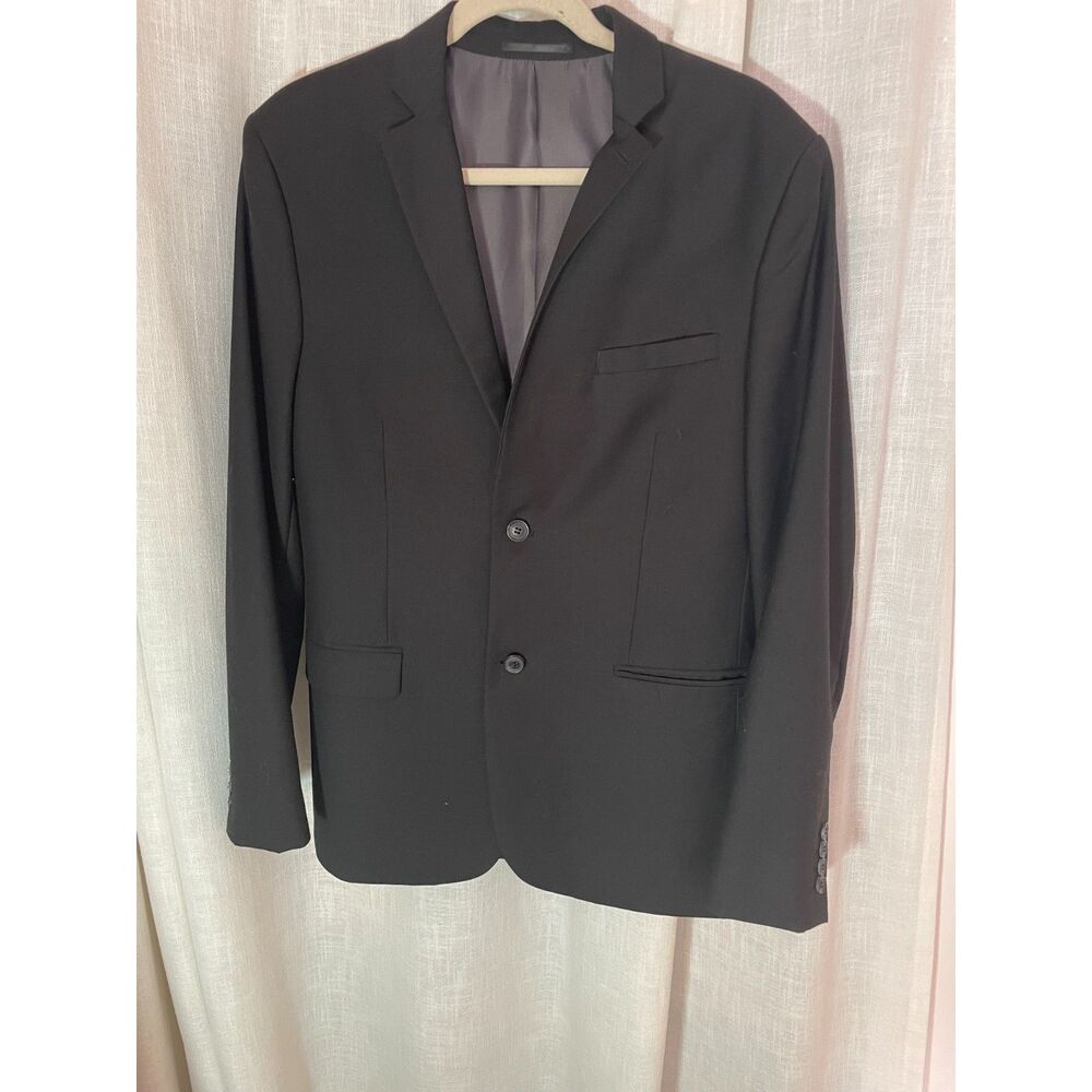 Topman Men's‎ Black Blazer Sport Coat Size 40R Two-Button Jacket EUC